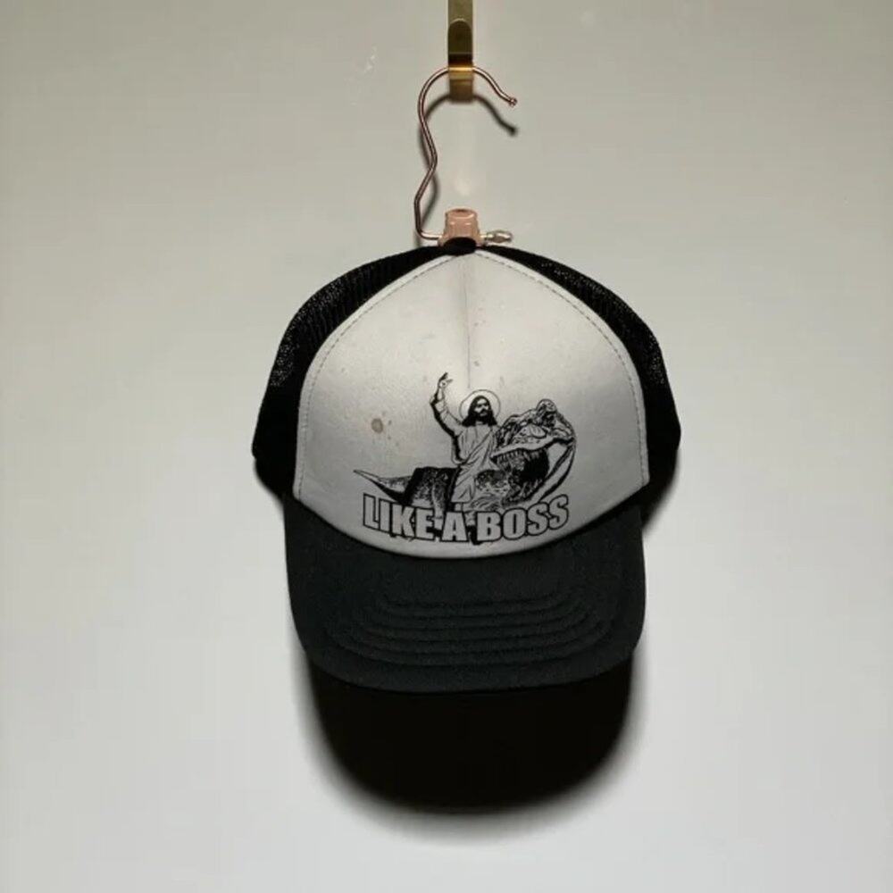 Magic Headwear Black & White "Like a Boss Jesus" Trucker Hat Snapback One Size